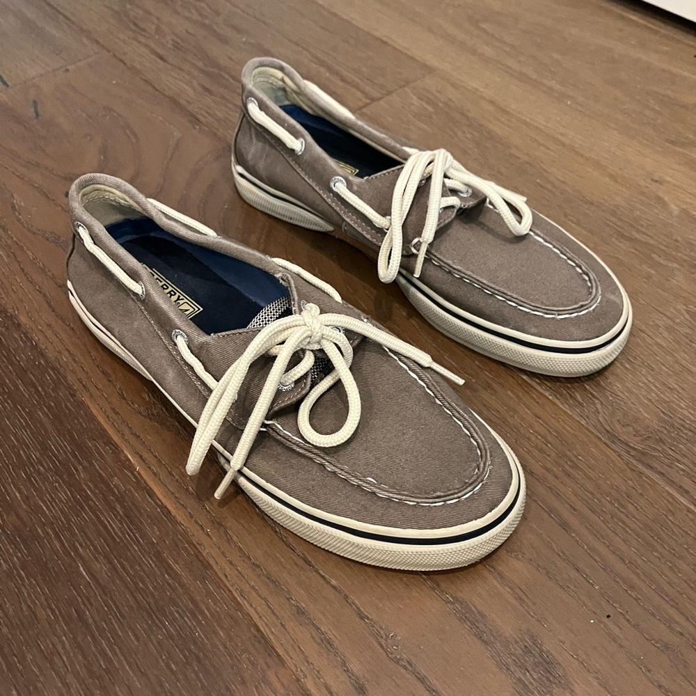 Sperry Topsiders Boat Deck Shoes Grey Brown Color Men’s Size 8M